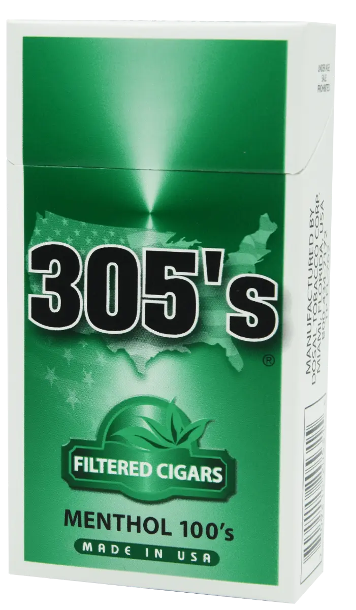 305's Filtered Menthol 100's cigarette pack