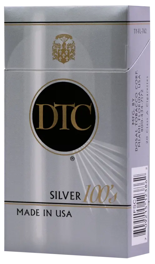 DTC Silver 100's cigarette pack