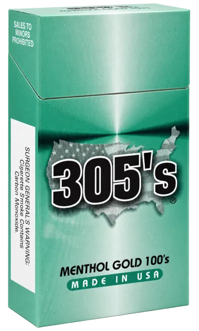 305's Menthol Gold 100's cigarette pack