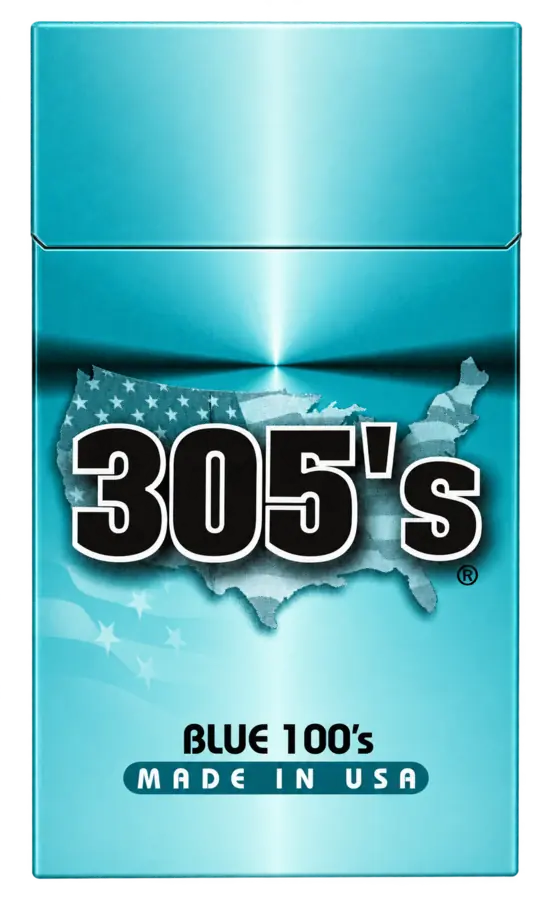 305's Blue 100's cigarette pack